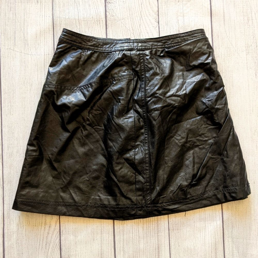Free people faux leather mini skirt zip back